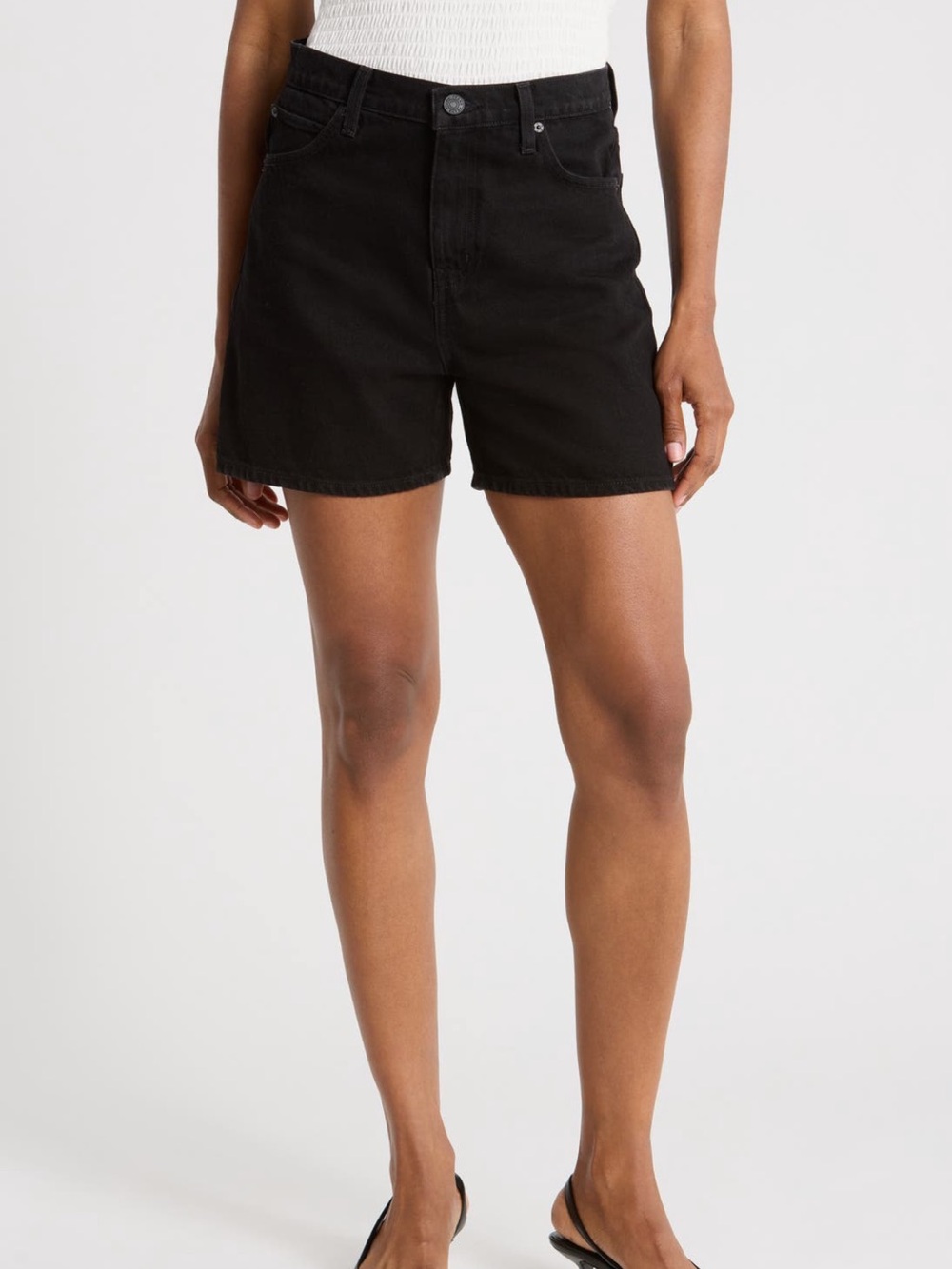 Frame Denim Black High-Rise Jean Shorts